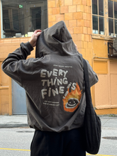 Load image into Gallery viewer, EVERYTHING IS FINE HOODIE - CHARCOAL