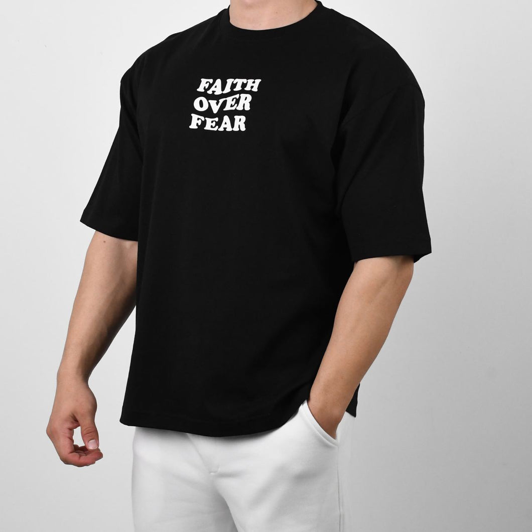 Faith-Over-Fear Oversized Cotton T-Shirt