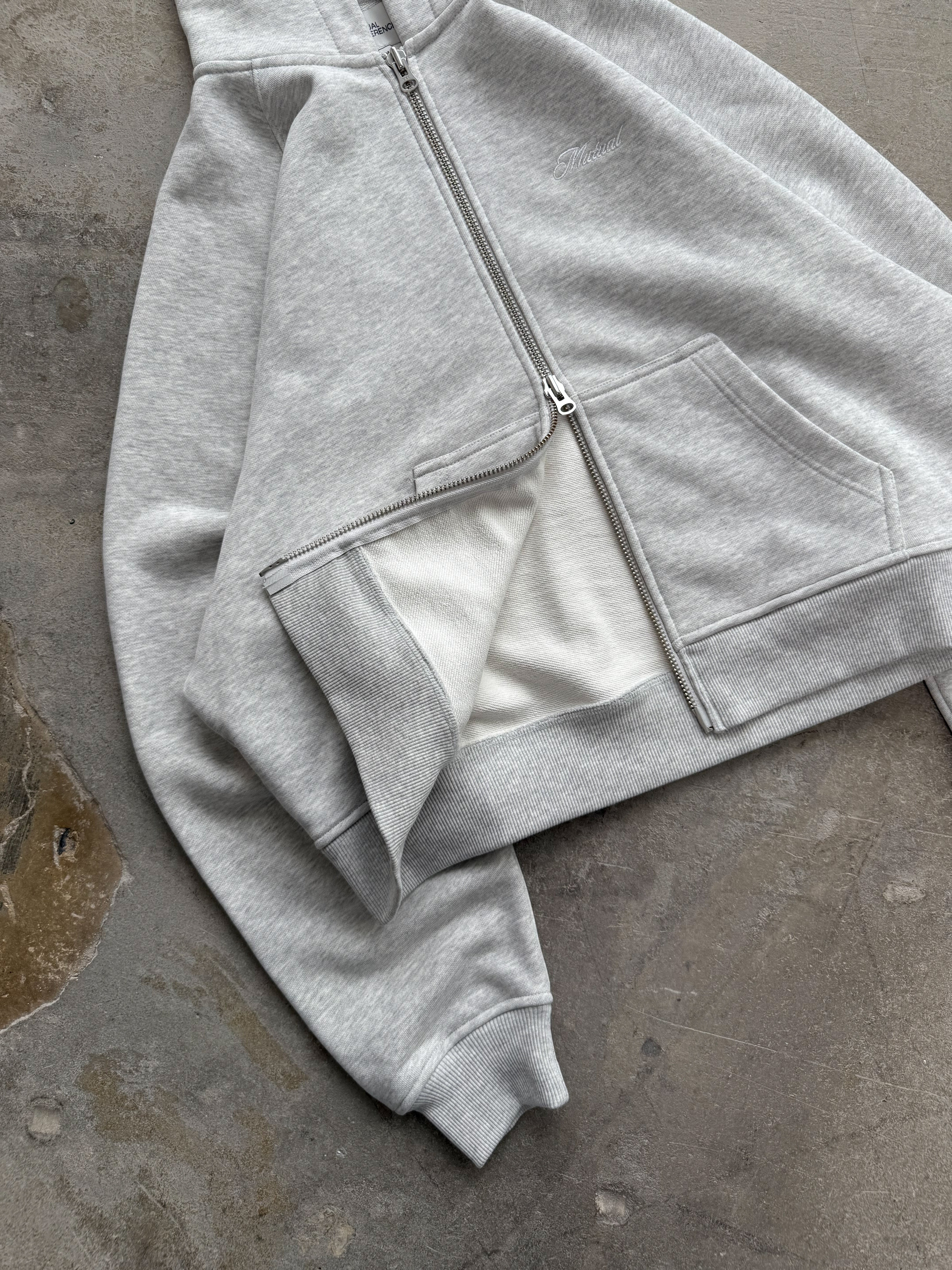 Heavyweight Double Zip Hoodie - Grey