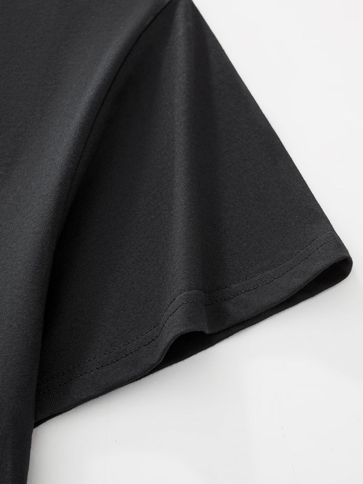 HEAVYWEIGHT CROPPED TEE - BLACK