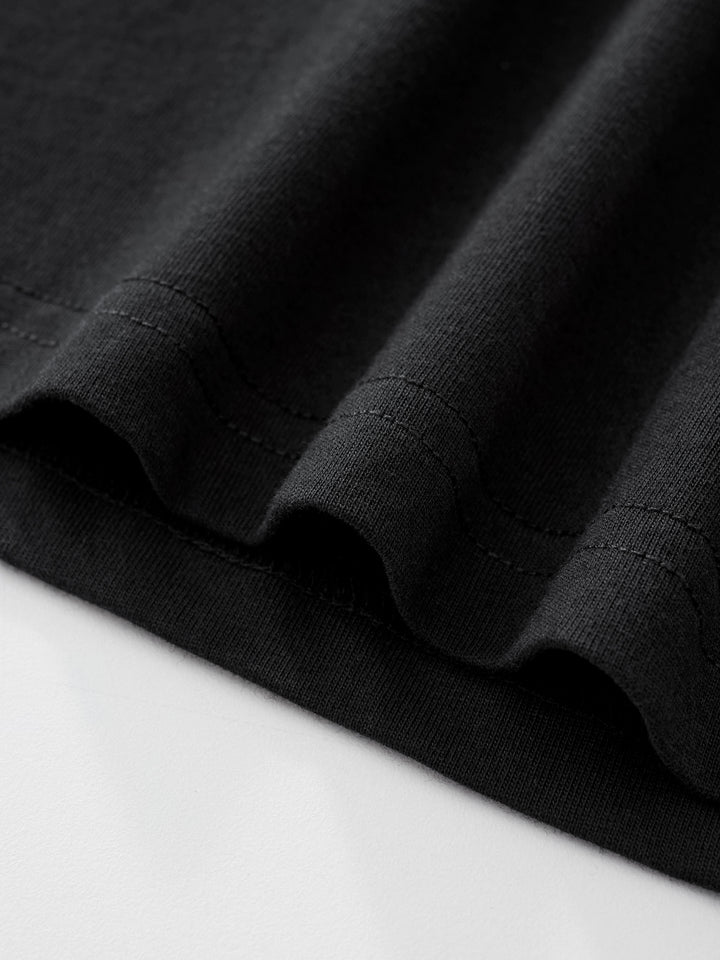 HEAVYWEIGHT CROPPED TEE - BLACK