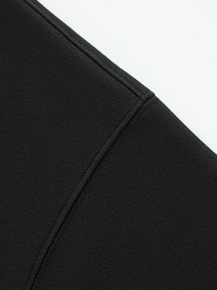 Heavy Double-Knit Zip Hoodie Set – Black