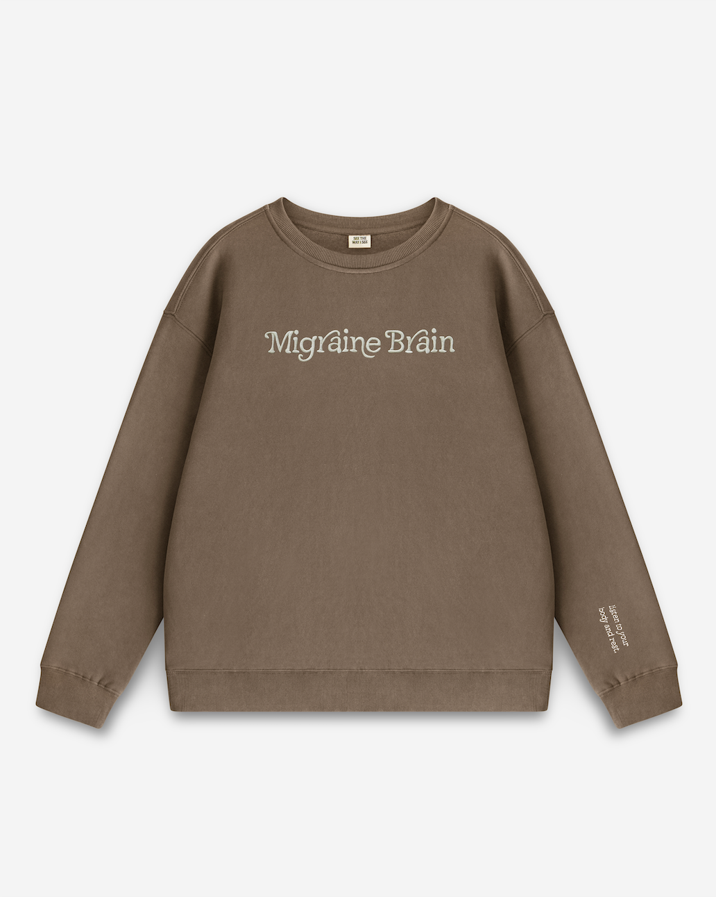 Embroidered Migraine Brain Crewneck