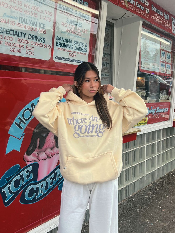 WHERE ARE WE GOING HOODIE - CREAM