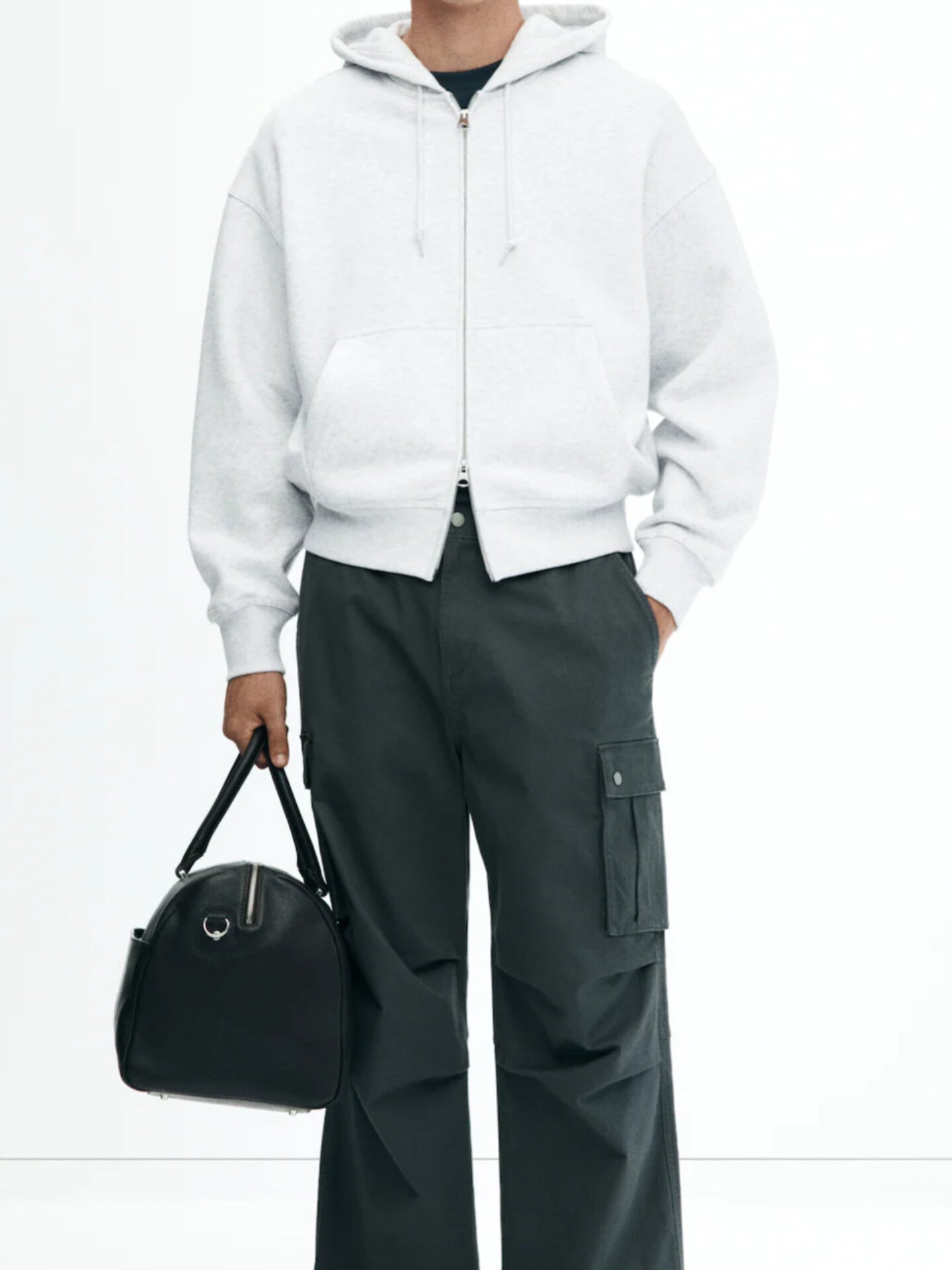 Moon Grey Zipper Hoodie