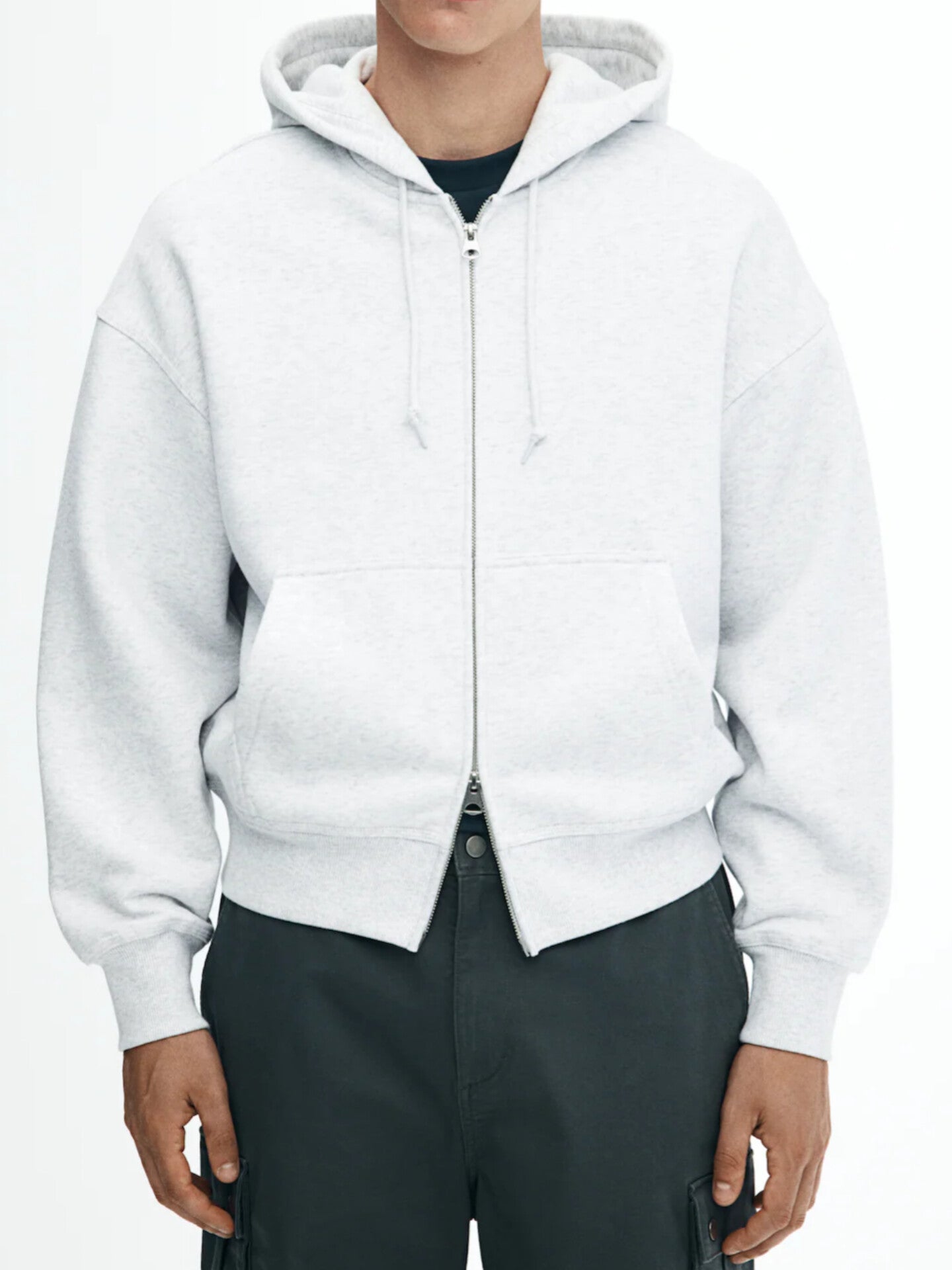 Moon Grey Zipper Hoodie